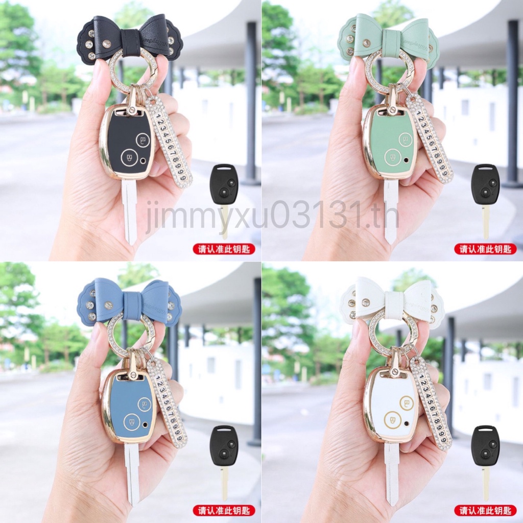 Casing Kunci remote Mobil 2 3 4 Tombol gold rim Untuk Honda JAZZ CITY Crvic ACCORD