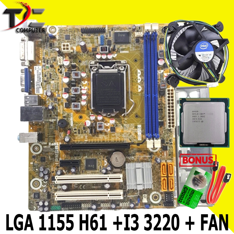 Paket Mobo Intel LGA 1155 H61 OEM Plus Processor i3 3220