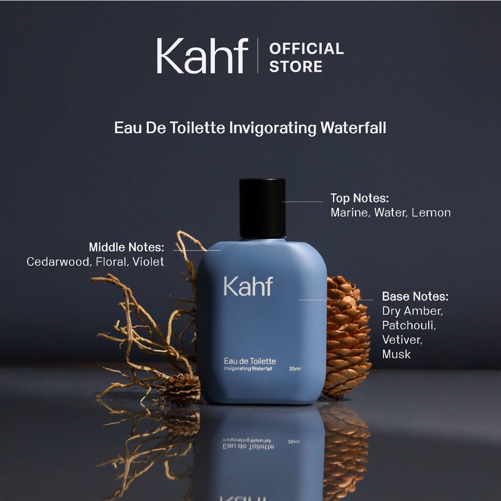 KAHF PARFUM Eau De Toilette 35ml - Kahf Inviorating Waterfall 35ml - Kahf Revered Oud 35ml - Kahf True Brotherhood 35ml - Kahf Humbling Forest 335ml / Kahf Parfum Invigorating Waterfall - Eau De Toilette 35 ml SALE PROMO