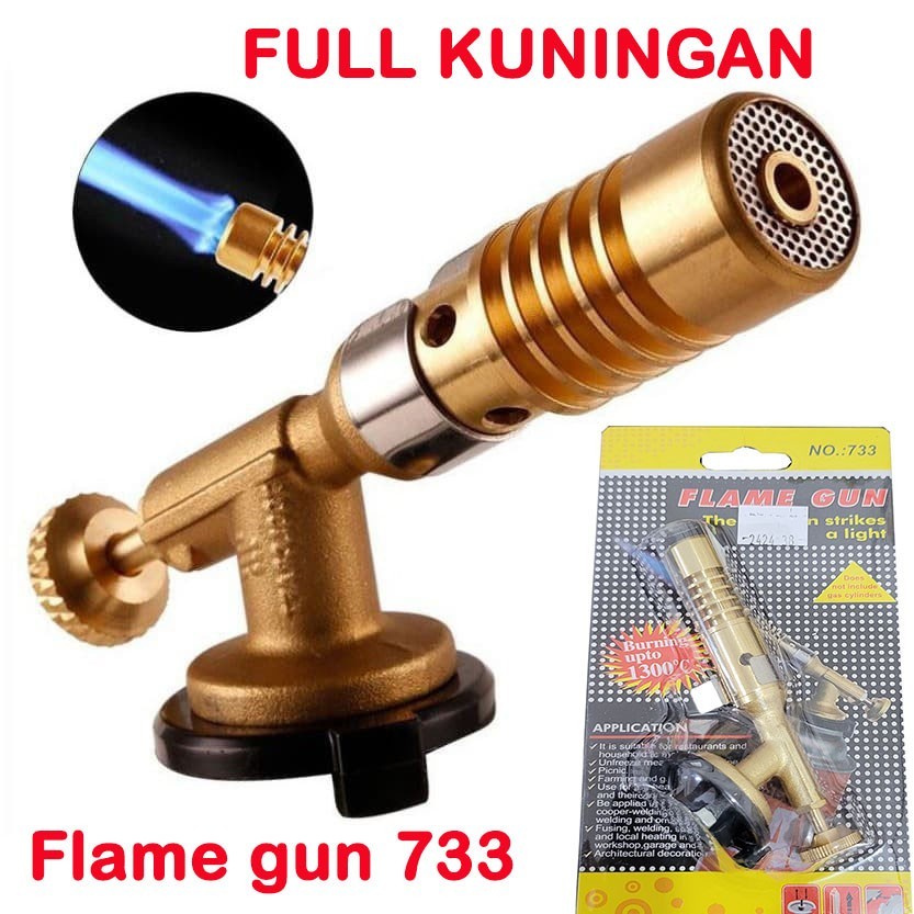 Gas Torch Flame Gun 733 Fire Blow Kepala Gas full kuningan Jet Las