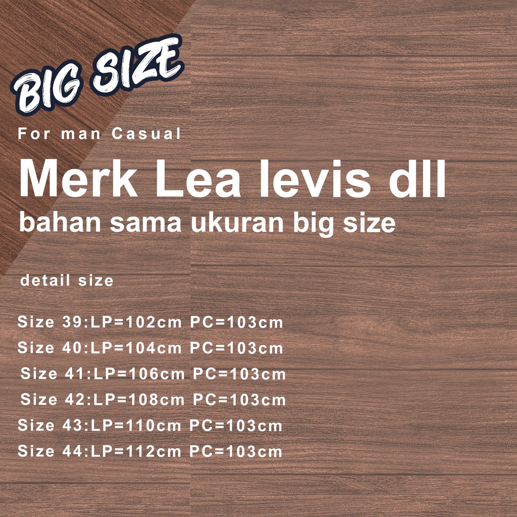 JEANS STANDAR PANJANG LEVIS UKURAN JUMBO 28-44 Jeans  LEA 606 Pria Standard - Big Size - Biru Terang