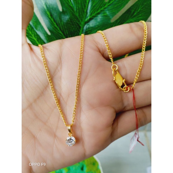 kalung rantai polos perak asli 925 dilapisi emas 22karat