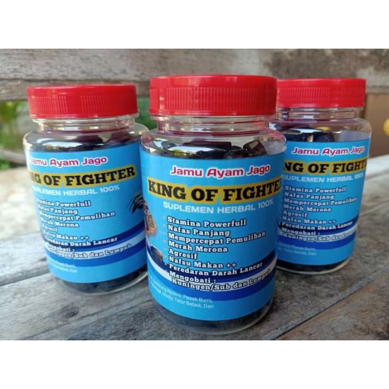 Jamu Ayam King Of Fighter kemasan Toples isi 50 Butir