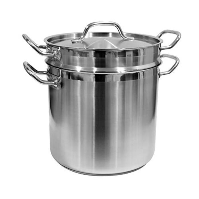 Panci Update International Sdb-08 Double Boiler, 8-Quart, Silver