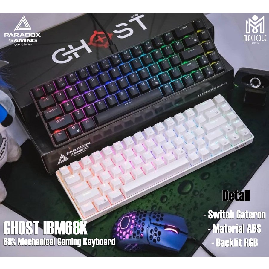 Paradox Gaming GHOST IBM68K Black Mechanical Gaming Keyboard