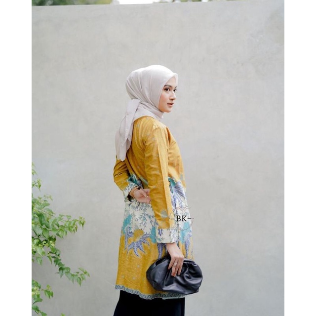 TUNIK BATIK MODERN KOMBINASI BOLERO SNOW||ATASAN WANITA||M-L-XL-XXL-3L