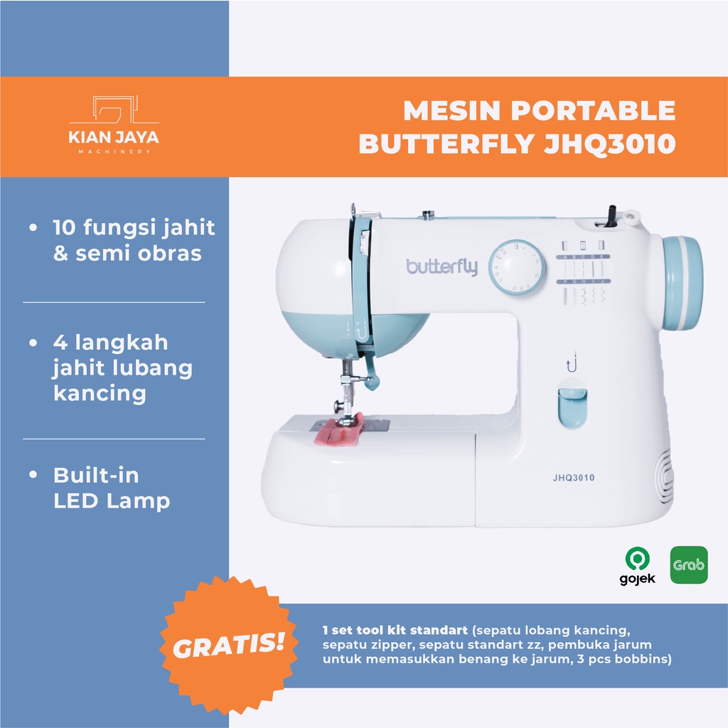 Mesin Jahit Portable Butterfly JHQ3010