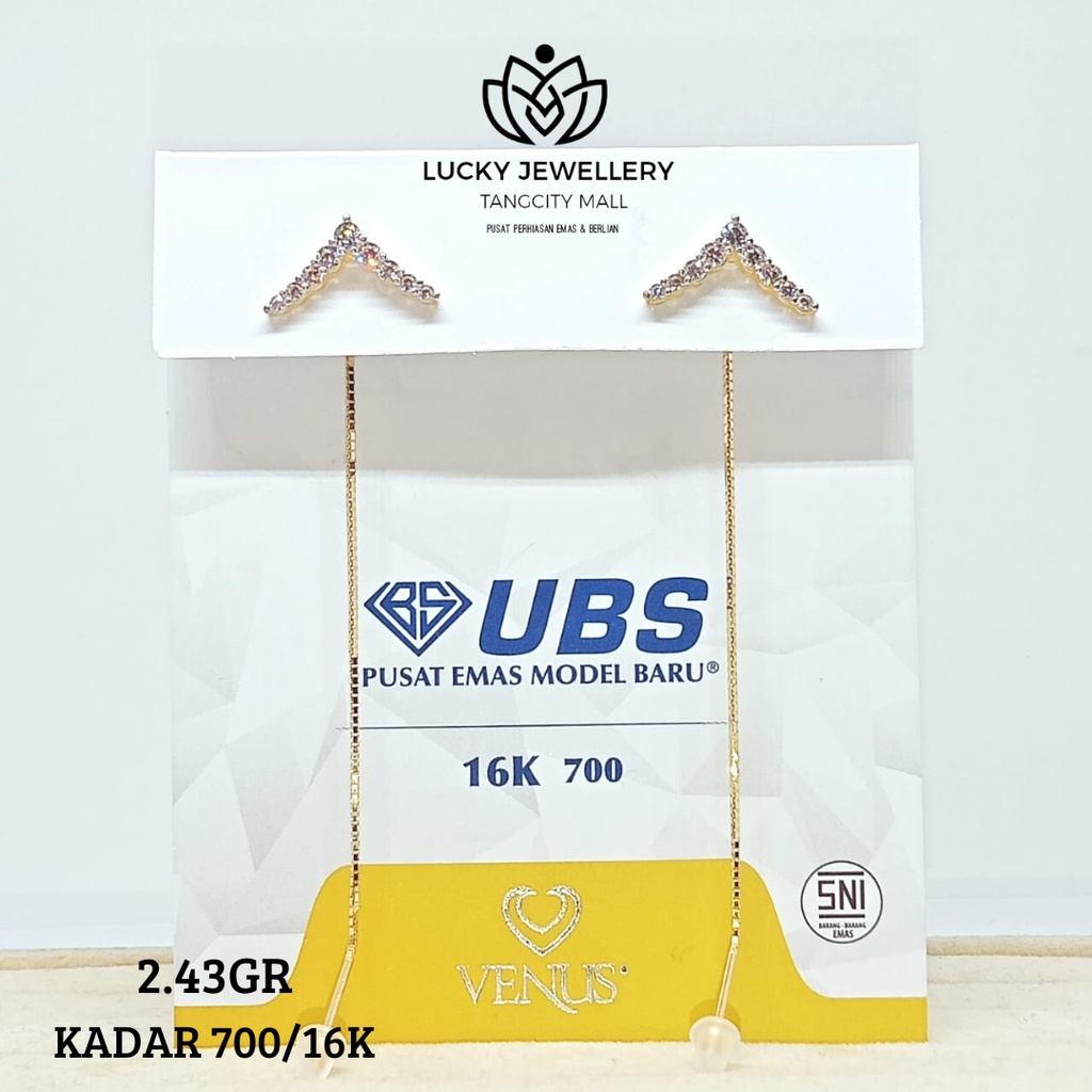 ANTING GANTUNG PANJANG EMAS KUNING KADAR 700/16K 2.43 GR