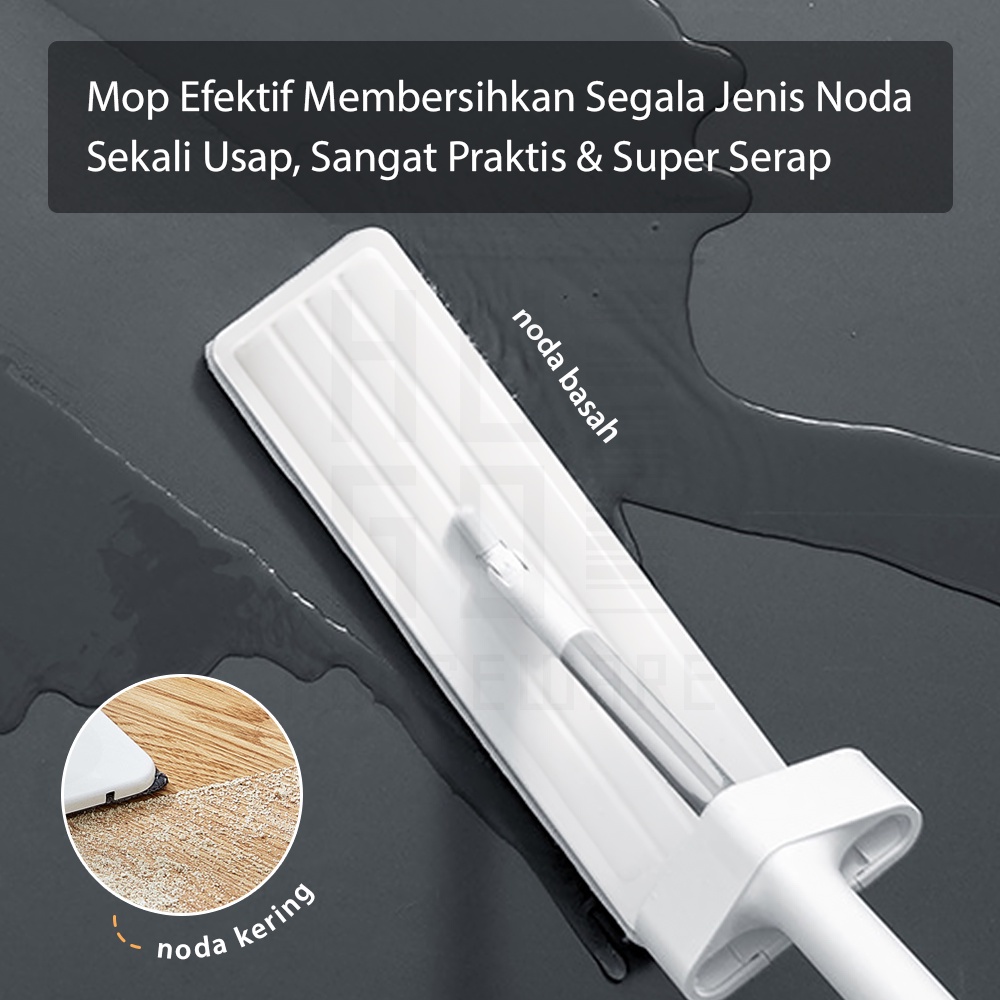 HUGO Alat Pel Lantai Ultra Mop Acline - Pel Lantai Tarik Putih Handsfree