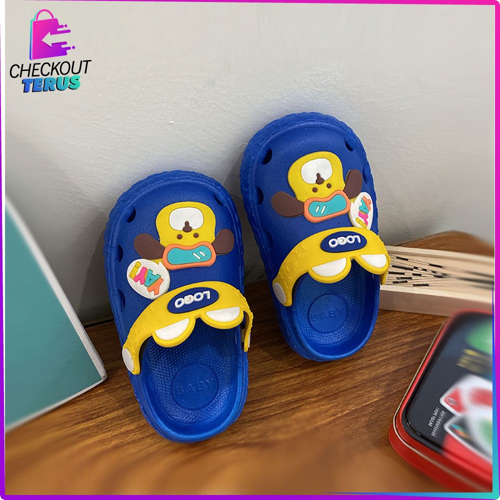 CT S42 Sepatu Sandal Anak Motif Kelinci Selop Karakter Lucu Anak Perempuan Laki Laki Slip On Slippers Kids Import