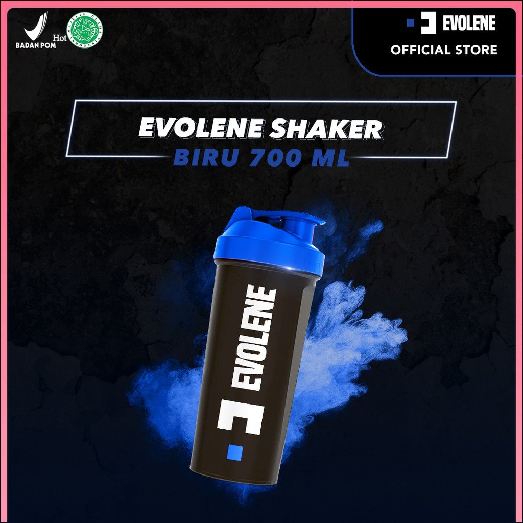 Shaker Protein EVOLENE Food Grade Material Warna BIRU, Ukuran 700 ML. Evolene Samarinda SAMARINDA