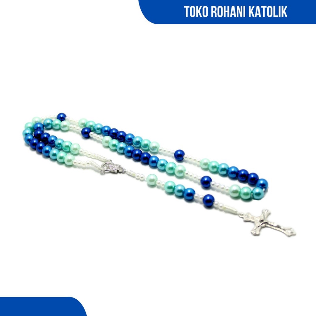 ROSARIO MUTIARA SINTETIS (BLUE OCEAN)/ ROSARIO KALUNG PAREL / ROSARIO KATOLIK / SALIB ROSARIO / KALUNG PRIA WANITA / KALUNG ROHANI / ROSARIO CANTIK / KONTAS