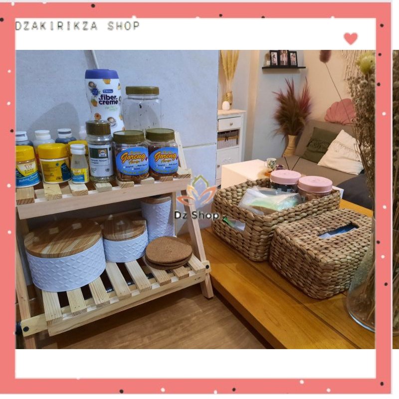 Rak Susun kayu Mini Serbaguna | Rak Meja Rakit Multifungsi