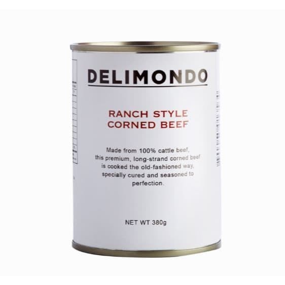 

Delimondo Ranch Style Garlic Chili Corned Beef 380g Daging Kornet Kaleng Original Filipina
