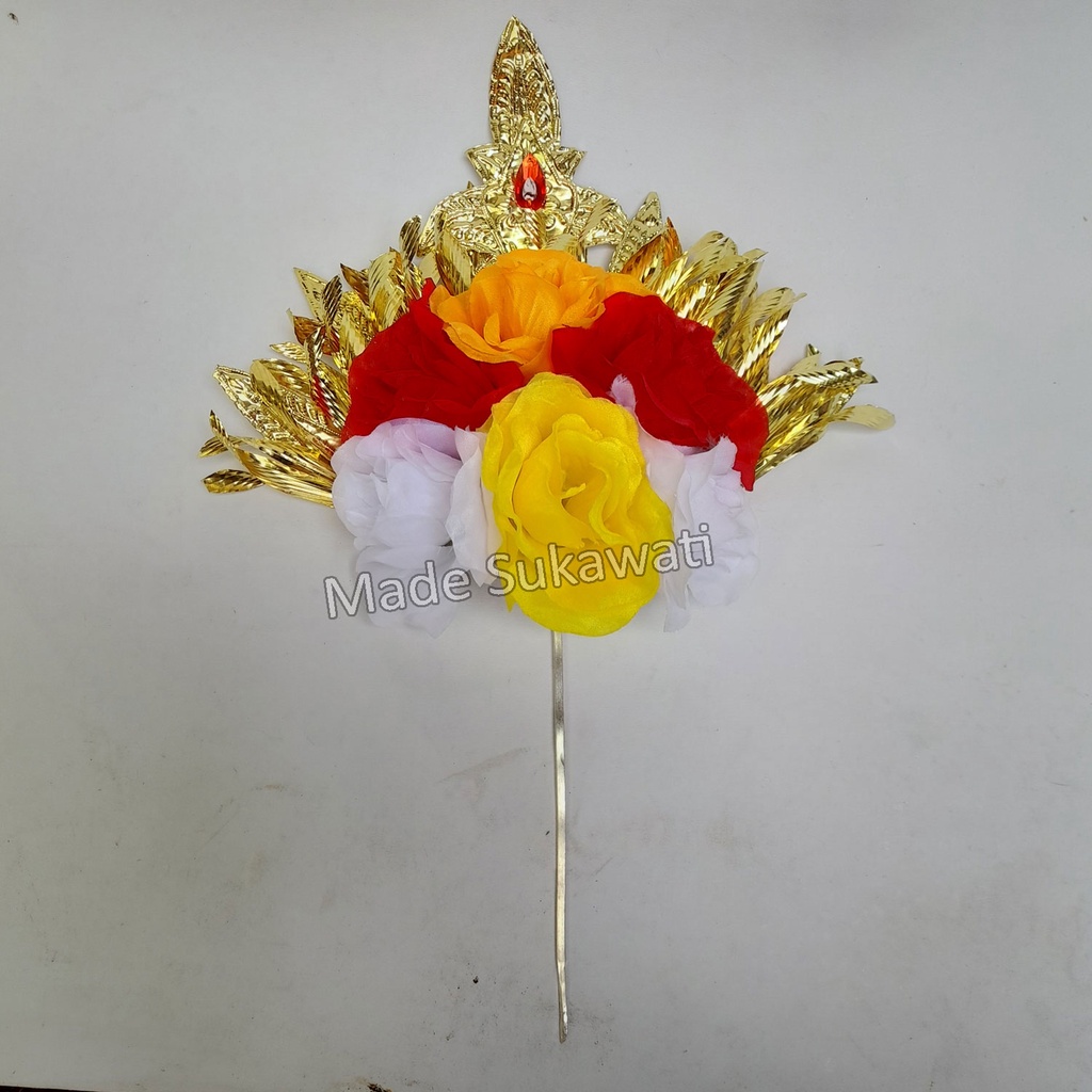 Hiasan Rambut Bunga Gonjer Tari Puspanjali adat Bali Praktis sudah Jadi