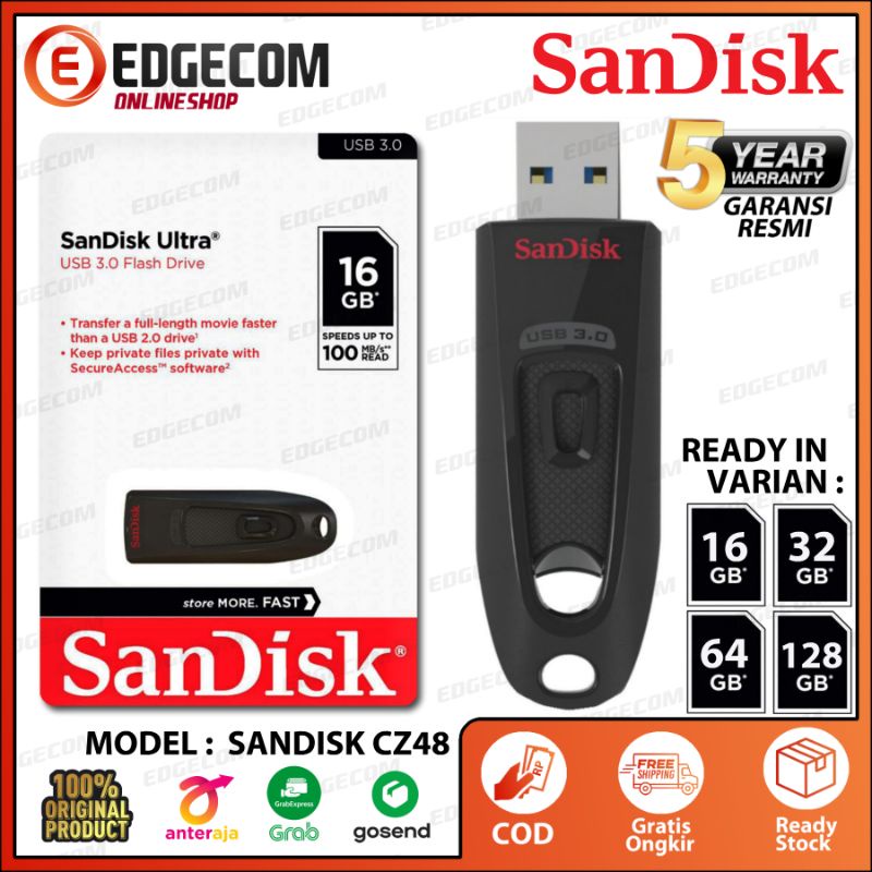 Flashdisk SANDISK ULTRA CZ48 USB 3.0 100MB/s / Flash Drive Sandisk