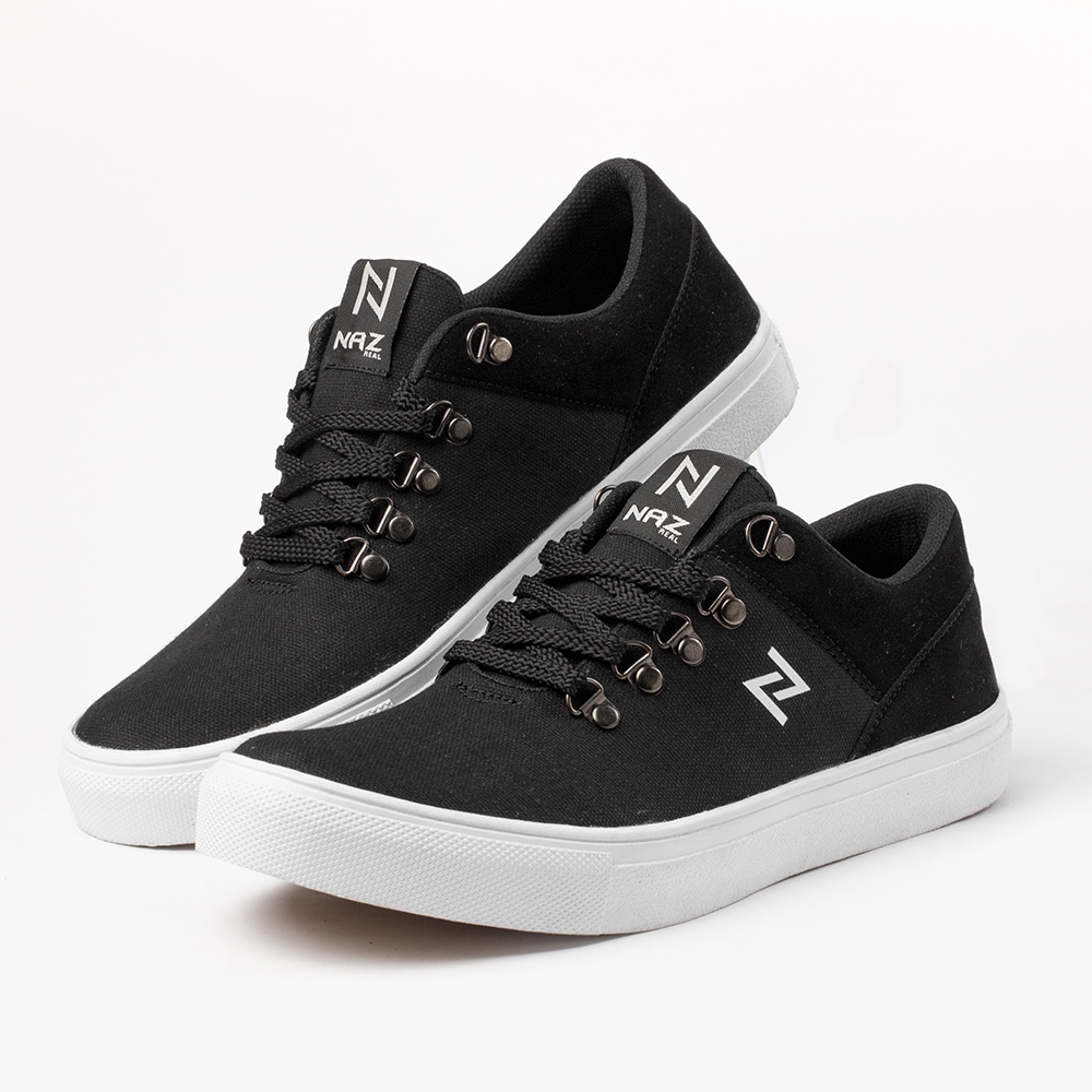 MEIRIEL BLACK |ManNeedMe x NAZ| Sepatu Sneakers Pria Casual Shoes ORIGINAL SOL DIJAHIT