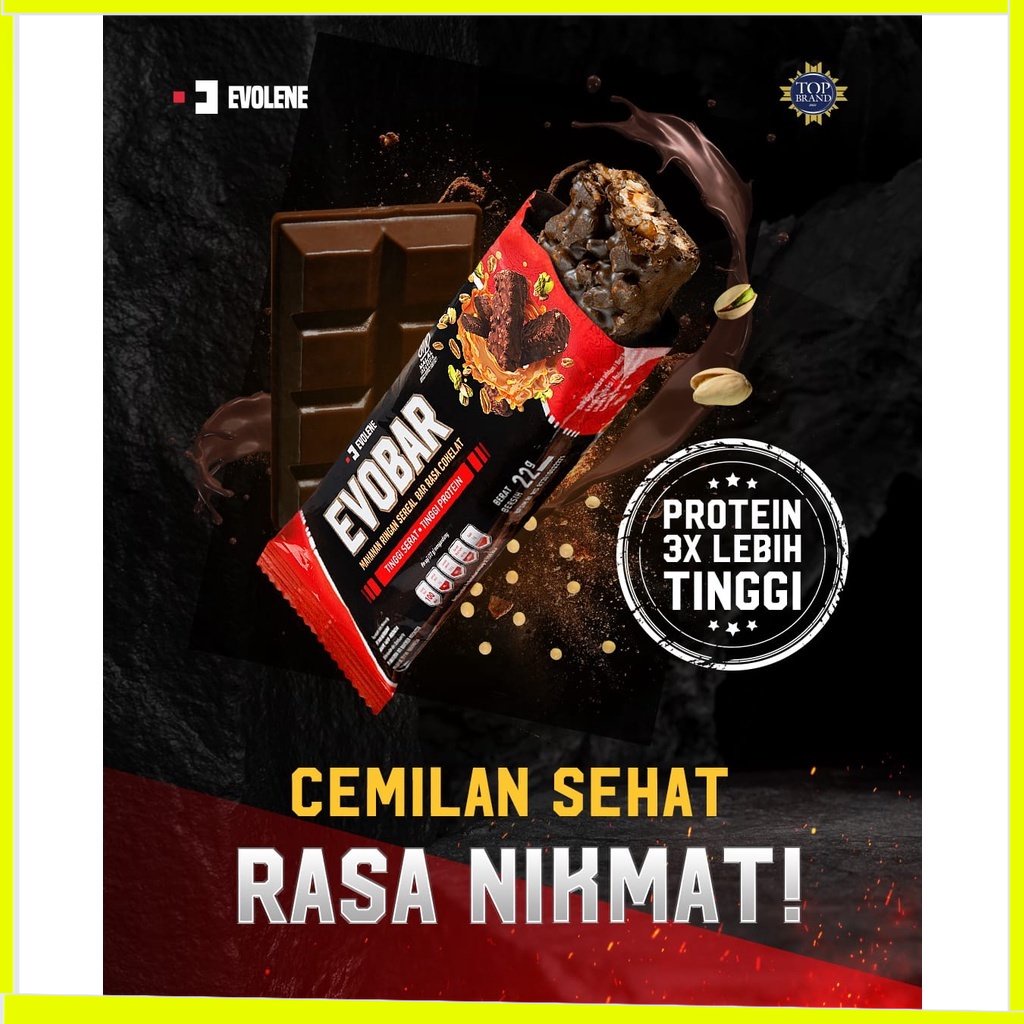Evolene - Evobar Coklat Tinggi Serat + Tinggi Protein Evo Bar Surabaya Evolen