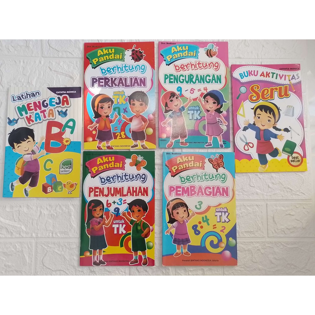 Buku Paket Matematika Lengkap untuk anak TK - Bintang Indonesia - Buku Anak-anak