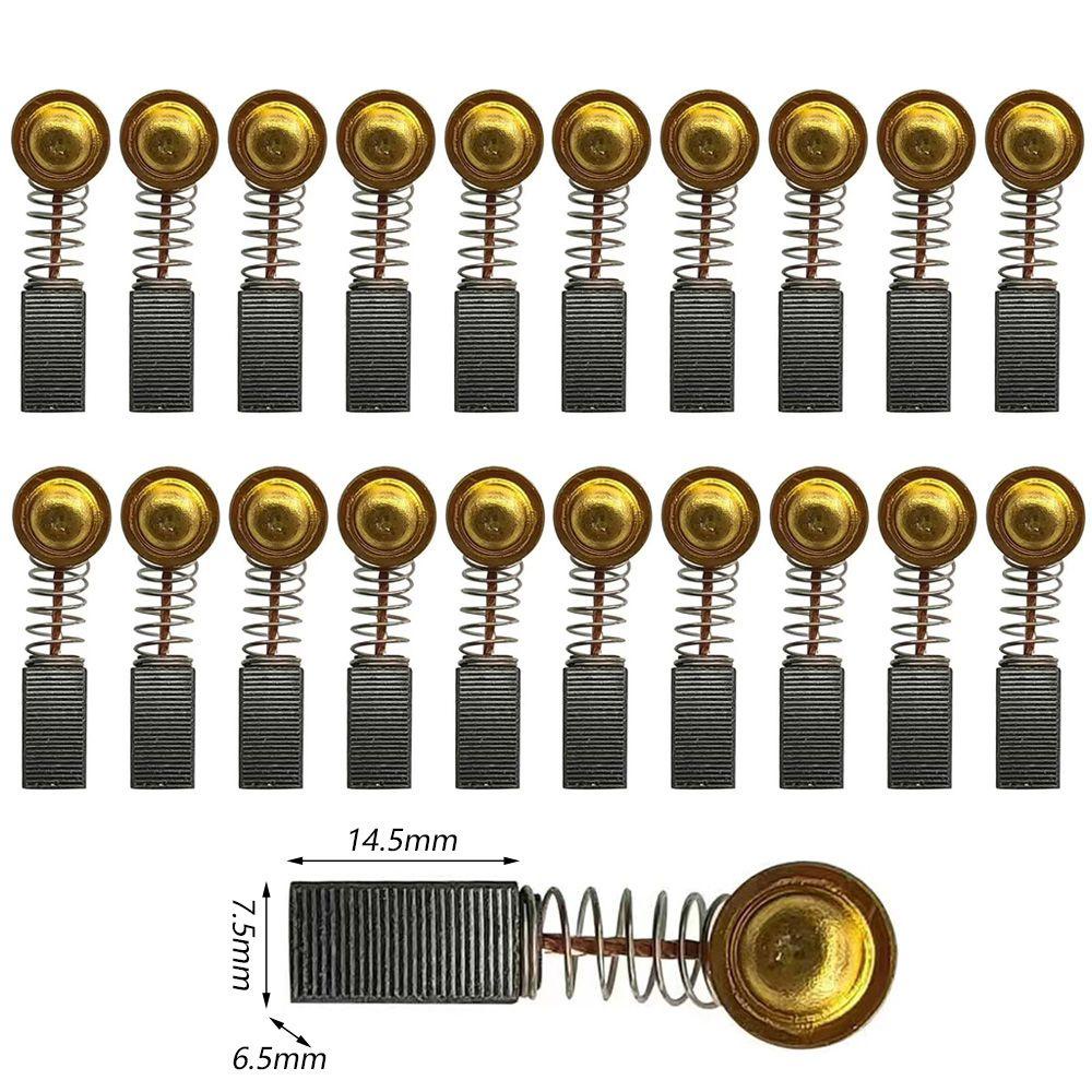 Solighter 20Pcs / Set Mata Bor Brush Rotary Mini 14.5x7.5x6.5mm Bahan Karbon Generik