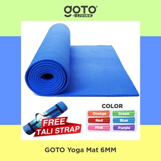 Goto PVC Yoga Mat 6mm Alas Matras Anti Slip Indoor Outdoor