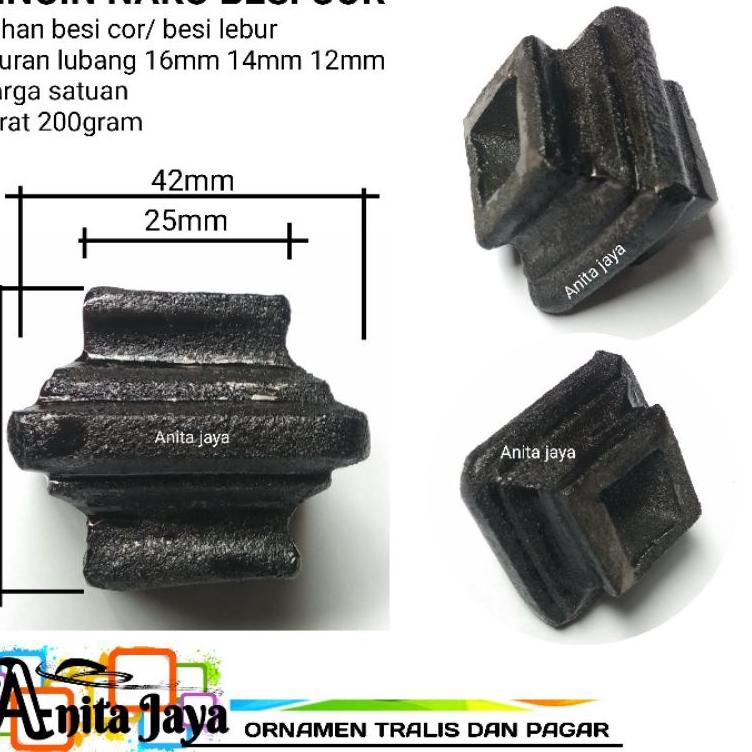 cincin nako pyramid besi cor ornamen hiasan pintu pagar besi tempa balkon tangga