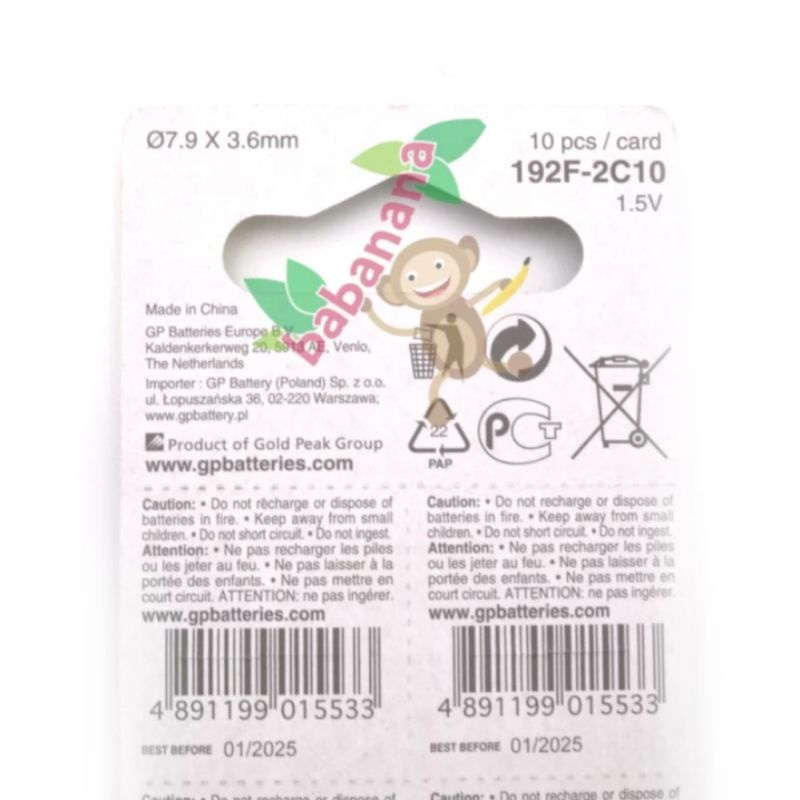 Baterai GP ALKALINE A76 LR44 V13GA battery kancing button remote jam