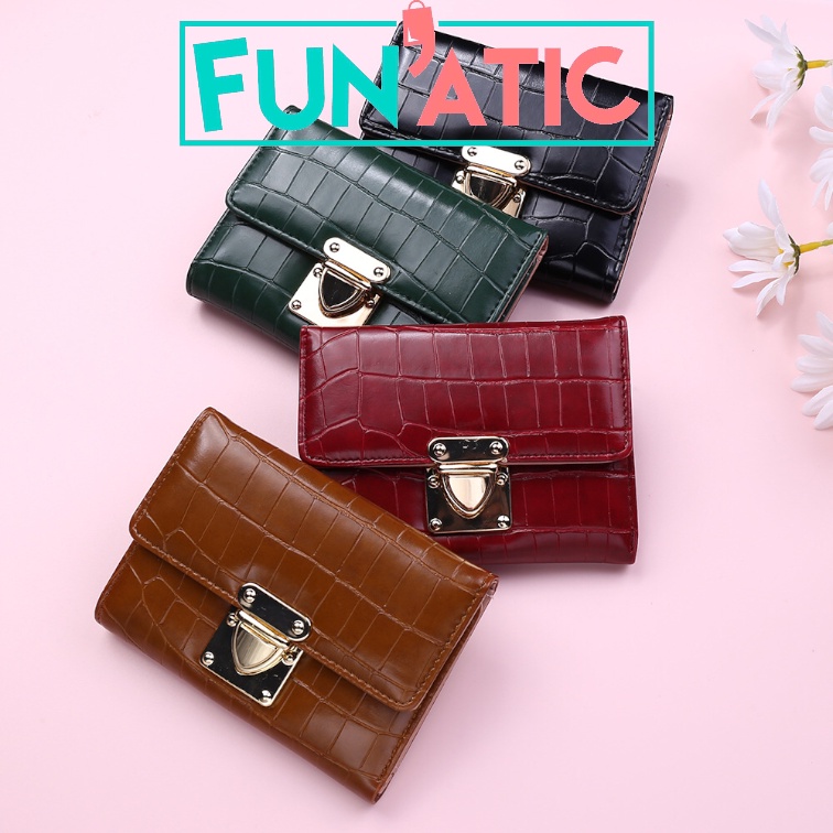 Funatic Dompet Croco Lipat Wanita Import Model Terbaru Fashion Korea FA1059