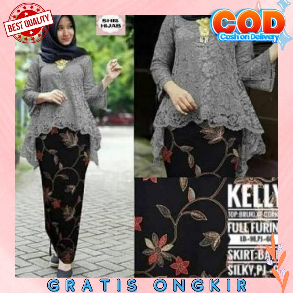 Bju Setelan Kebya Perempuan Cantik Baj Atasan Kebayak Untuk Pesta Bj Lamaran 1 Set Baju Kondangan Wn