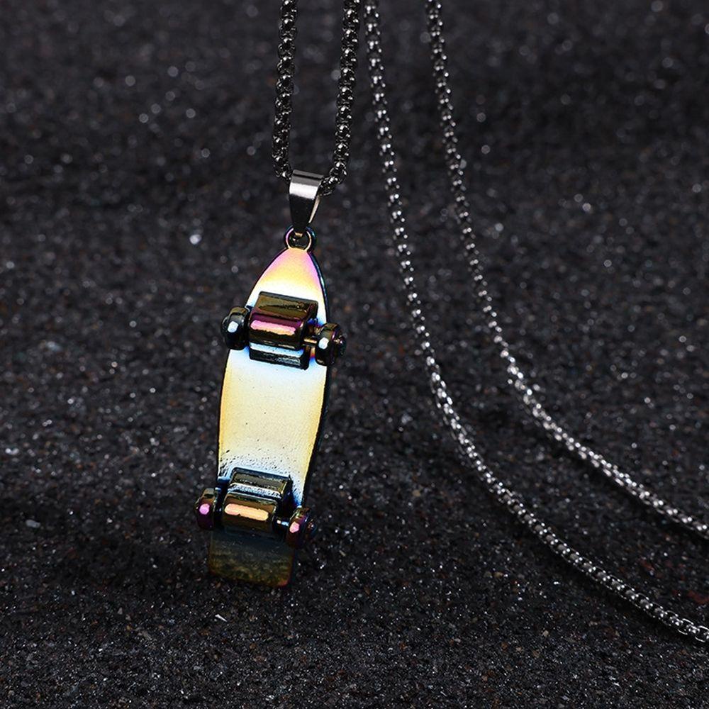 Mxbeauty Huruf Skateboard Kalung Pasang Retro Panjang Sweater Rantai Punk Kalung Pria Perhiasan Baja Titanium Gaya Korea Kalung