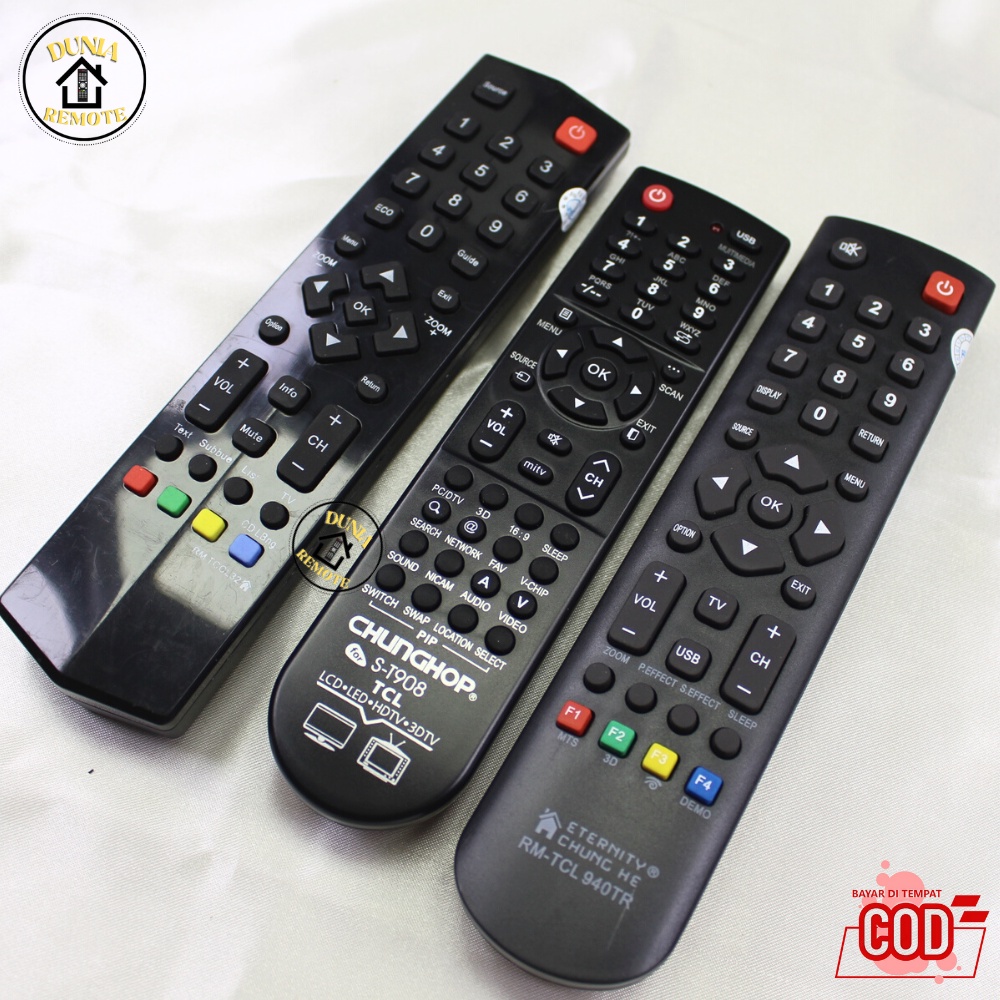 Remot Remote TV TCL Smart TV Android LED LCD FHD Digital Multi 4k series tanpa setting