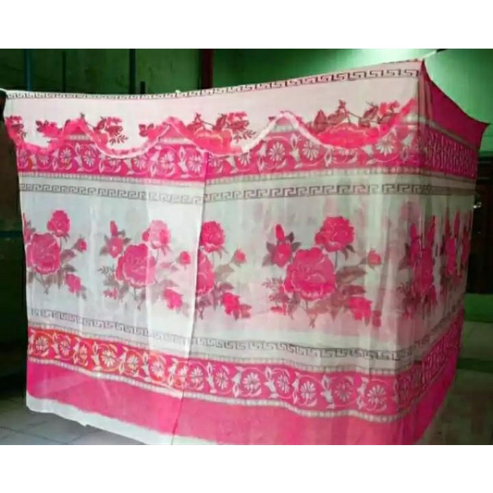 KELAMBU NYAMUK UKURAN JUMBO 200X200 MOTIF BUNGA