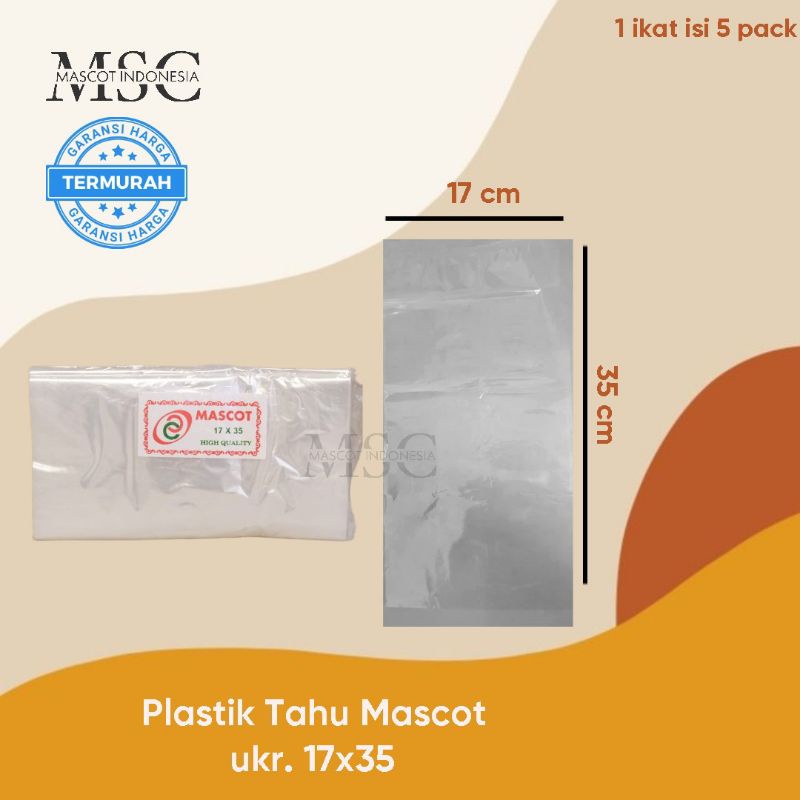 Plastik PP Tahu Bening Tipis | Plastik Tahu Merk Mascot ukuran 17x35 cm