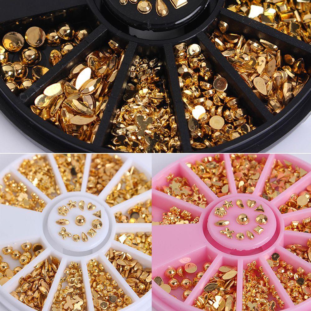 AUGUSTINA Agustina Nail Art 3d Slice Mixed Studs In Wheels DIY Dekorasi