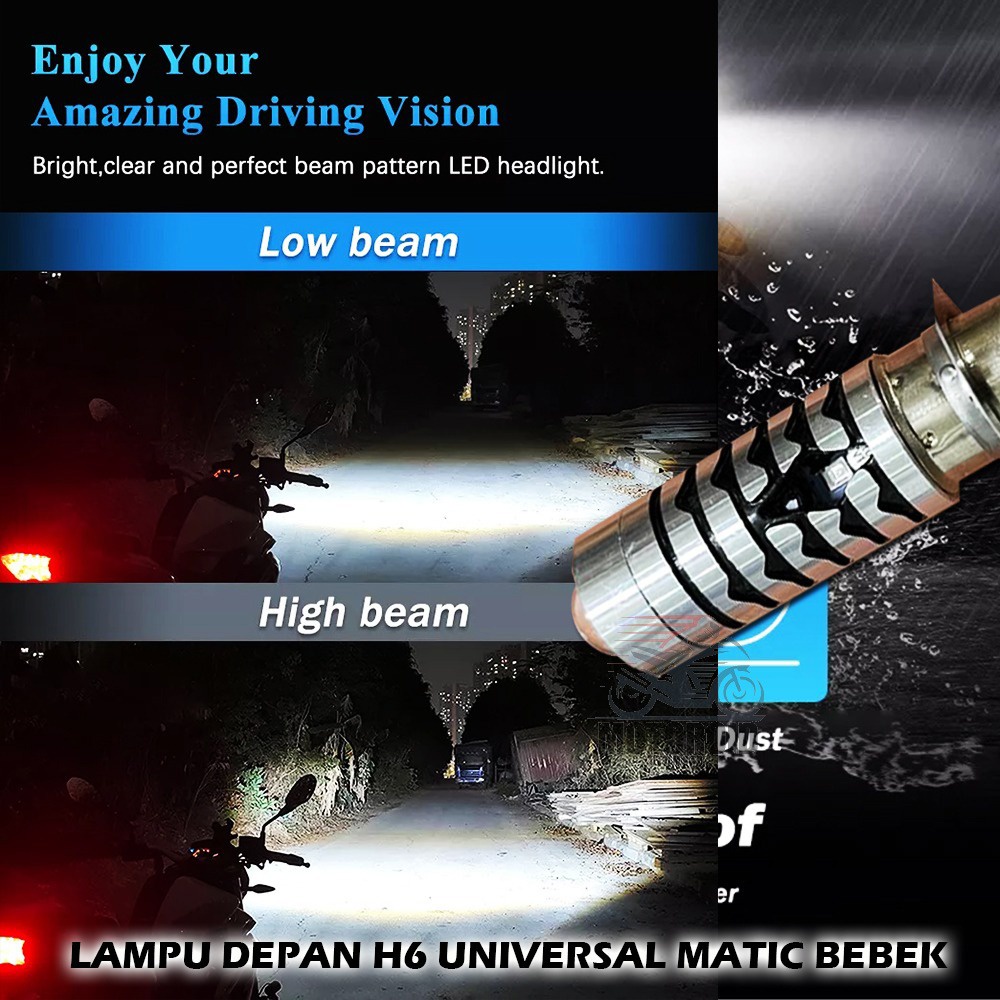 Motorcycle Headlamp Lampu Depan Motor Bebek Matic Universal 2 Mode Tembak