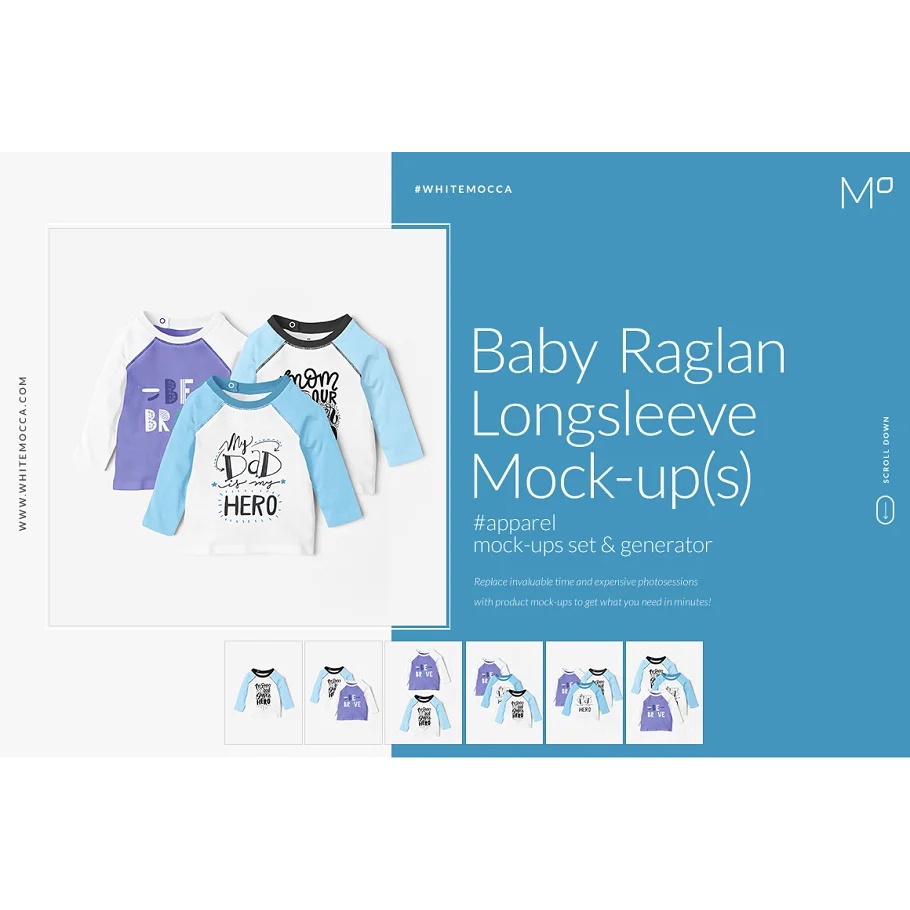 Baby Raglan Longsleeve Mock Ups Set