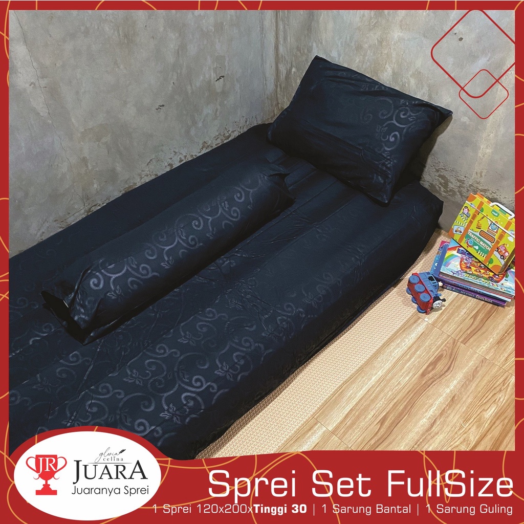 Sprei Polos HITAM - Full Size Single Ukuran 120 X 200