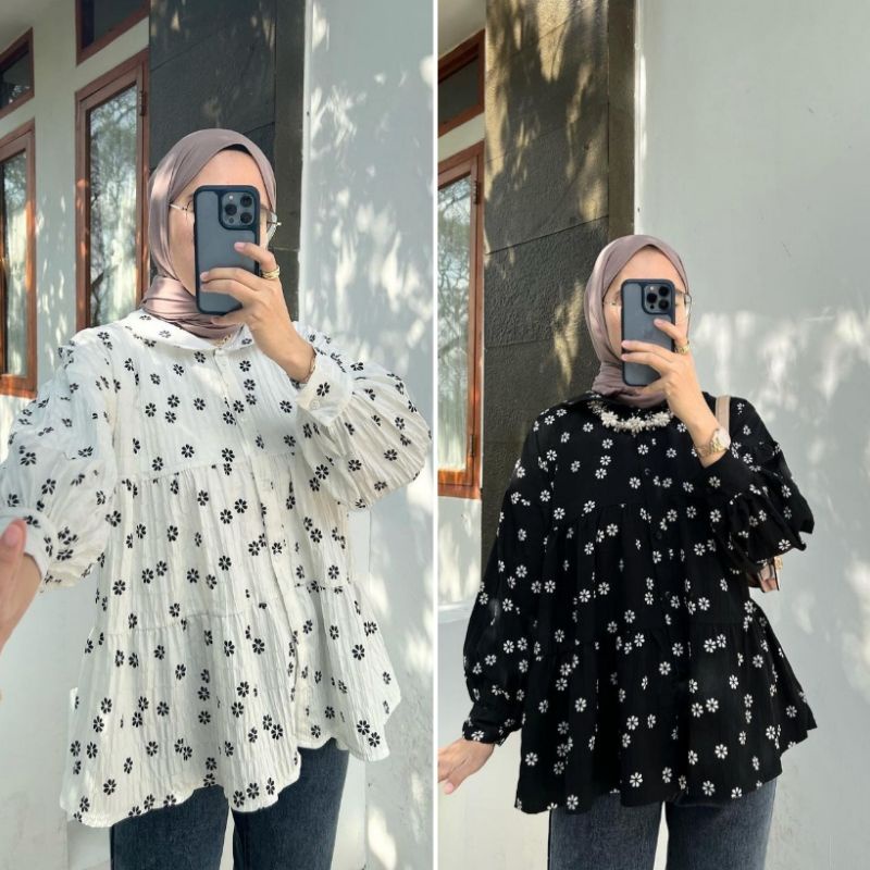 Jual Pevita Crinkle Blouse By Outfix New Langsung Kirim Shopee Indonesia