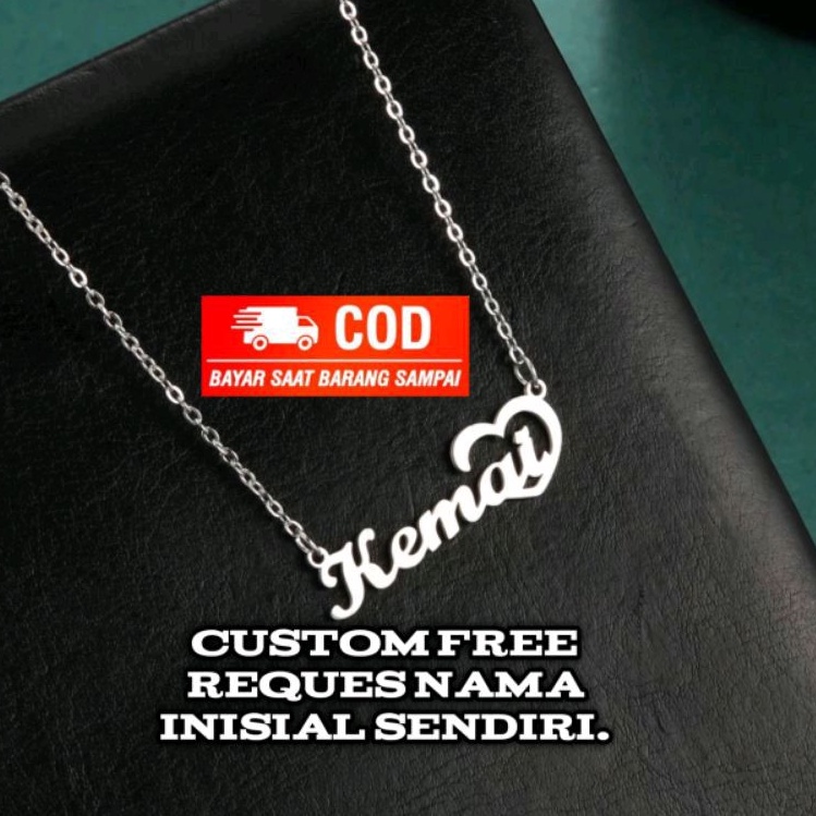 Kalung nama custom kalung wanita anti karat