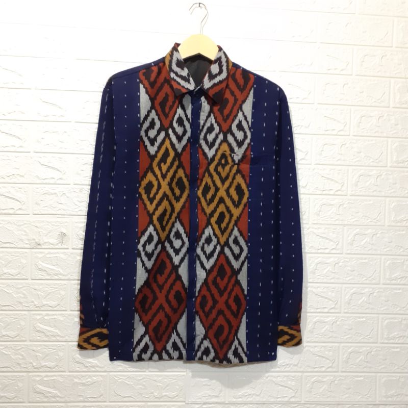 kemeja tenun pria tenun pendek kemeja batik pria KT014