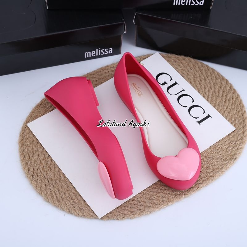 Sepatu Melissa Ultragirl heart fuschia /sepatu Melissa wanita/Sepatu jelly cewek