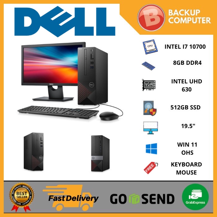PC DELL VOSTRO DESKTOP 3681sff I7 10700 8GB 512GB SSD 19.5"