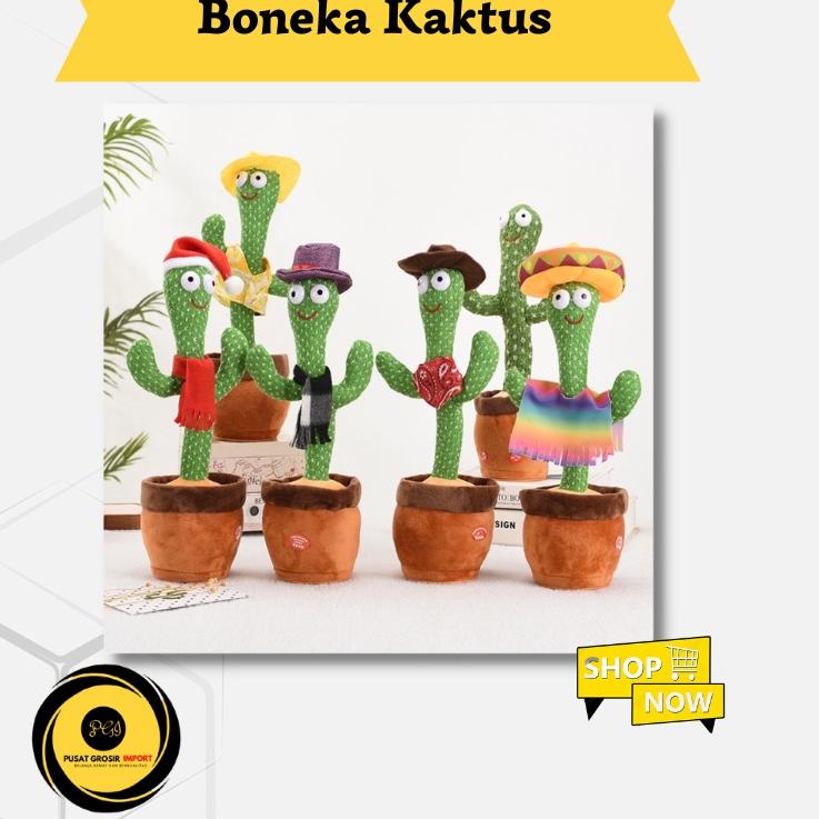 (PG) Mainan Boneka Kaktus Elektrik Kaktus Goyang Menari Joged VBF 07 Stok Banyak