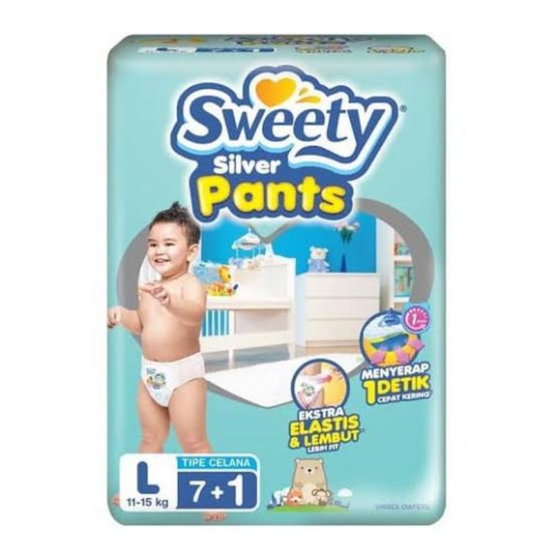 Sweety Silver Pants L7+1 / Popok Sekali Pakai / Popok Sweety