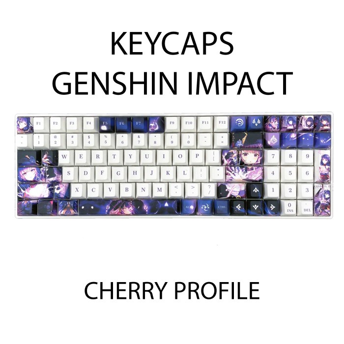 KEYCAPS GENSHIN IMPACT RAIDEN SHOGUN CHERRY PROFILE KEYBOARD