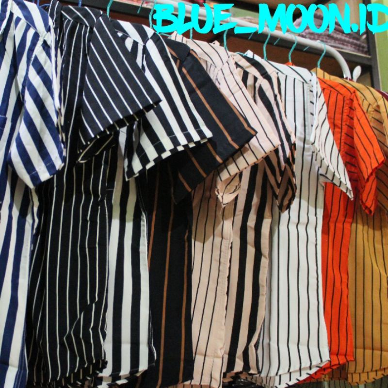 Kemeja Salur Pria Kemeja Salur Pria Lengan Pendek Kemeja Stripe Pria Hem Salur Cowok Kemeja Garis Garis Pria