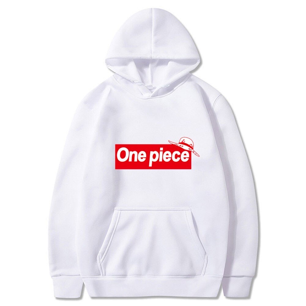 One Piece Topi Jerami Anime Jumper Hoodie II Sweater Hoodie Anime II Sweter Oblong Topi Sz M - XL ( Pria &amp; Wanita / Anak &amp; Dewasa )