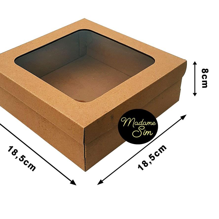 

KOTAK KUE - CAKE BOX - DUS BOLU 18 x 18 x 8 CM - JENDELA (ISI : 10 PCS)