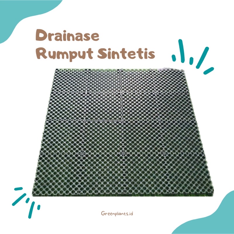 Alas Rumput Sintetis 100x100cm Tebal 30mm DRAINASE RUMPUT SINTETIS