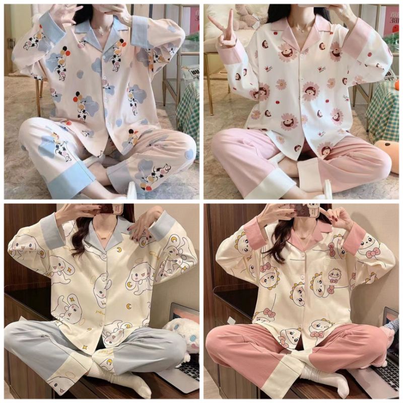 Piyama Import Wanita  Murah Baju Tidur Lengan panjang Piyama Korea Taehyung PP